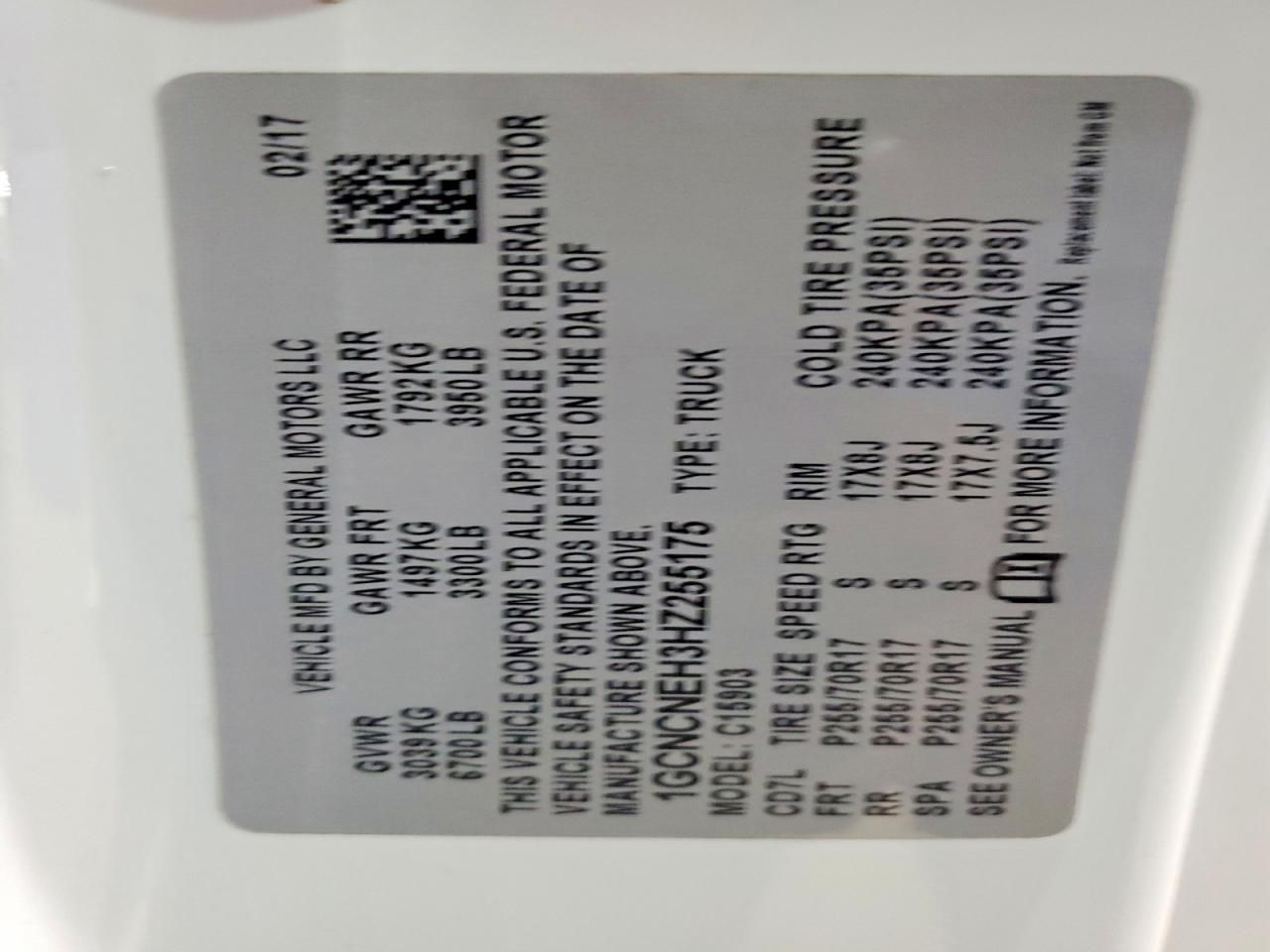 2017 Chevrolet Silverado C1500