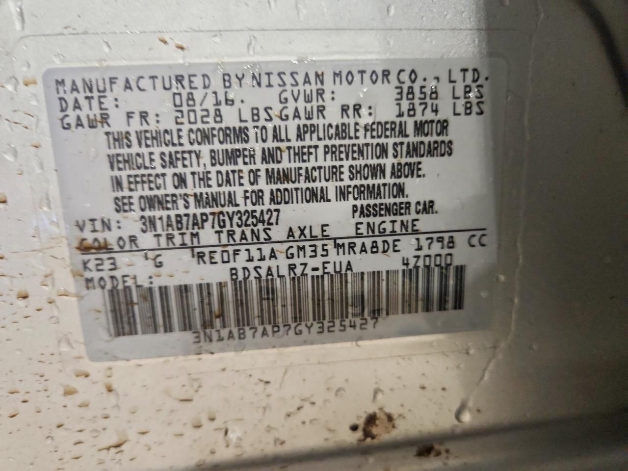 2016 Nissan Sentra s