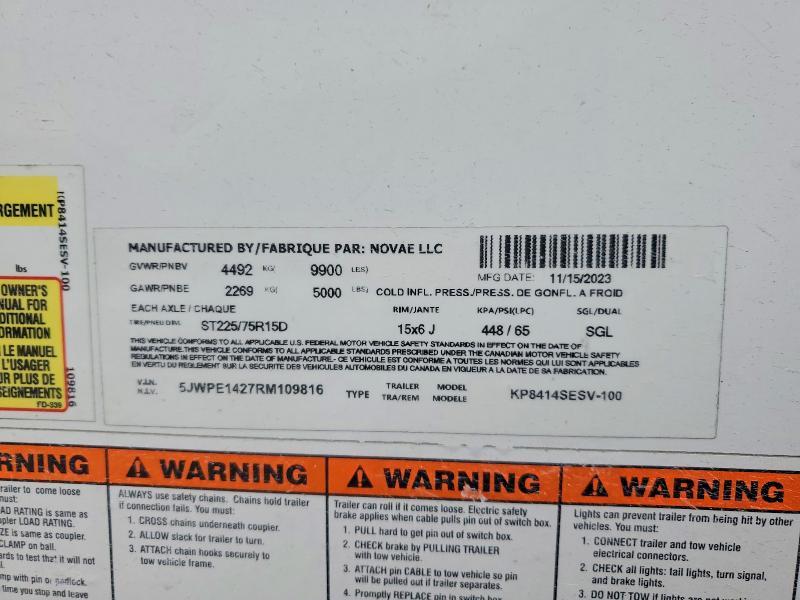 2024 Pace American KP8414SESV-100 Enclosed Cargo Trailer