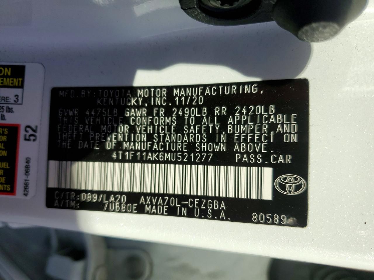 2021 Toyota Camry xle