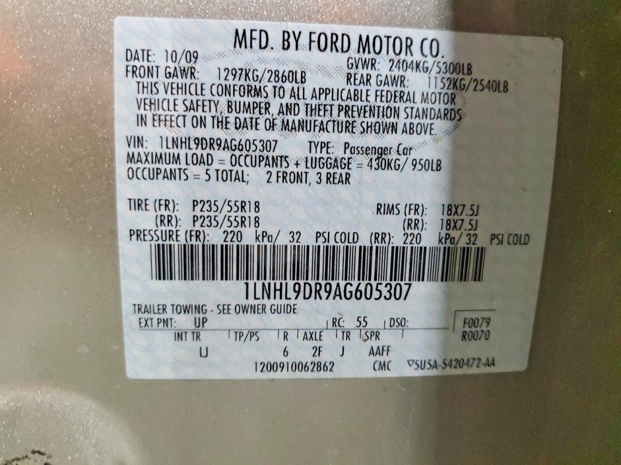 2010 Lincoln Townhouse MKS
