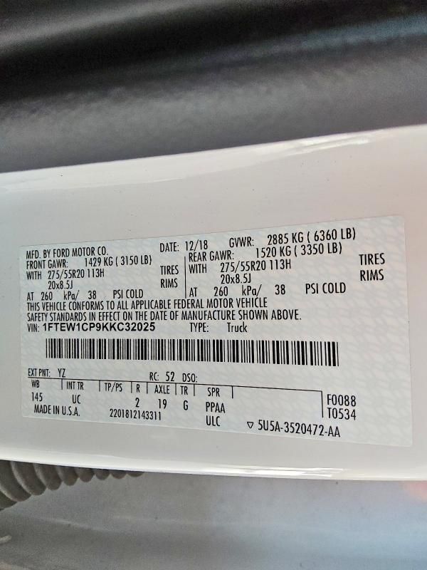 2019 Ford F150 Supercrew