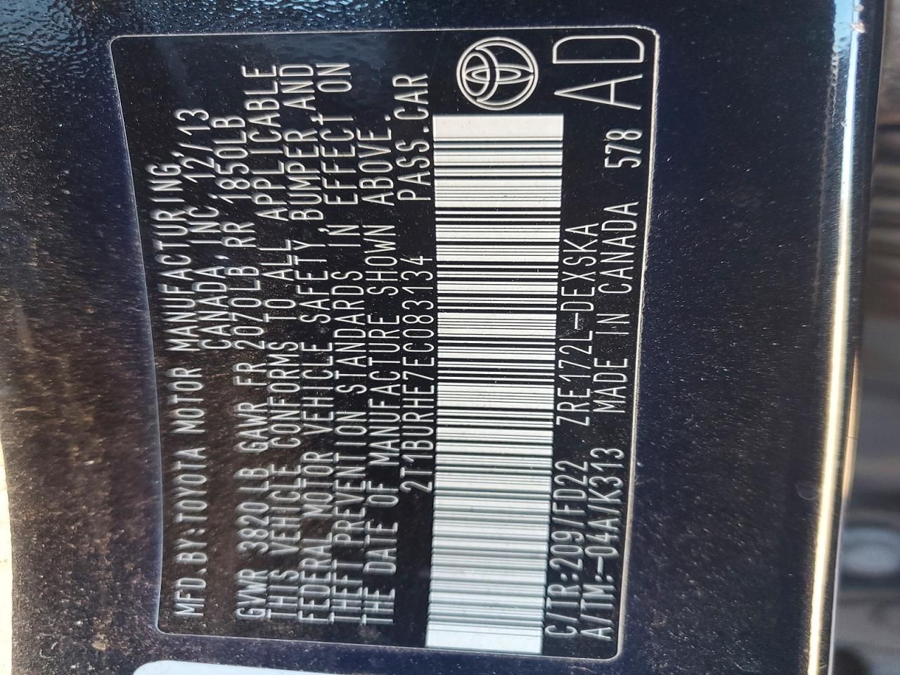 2014 Toyota Corolla l