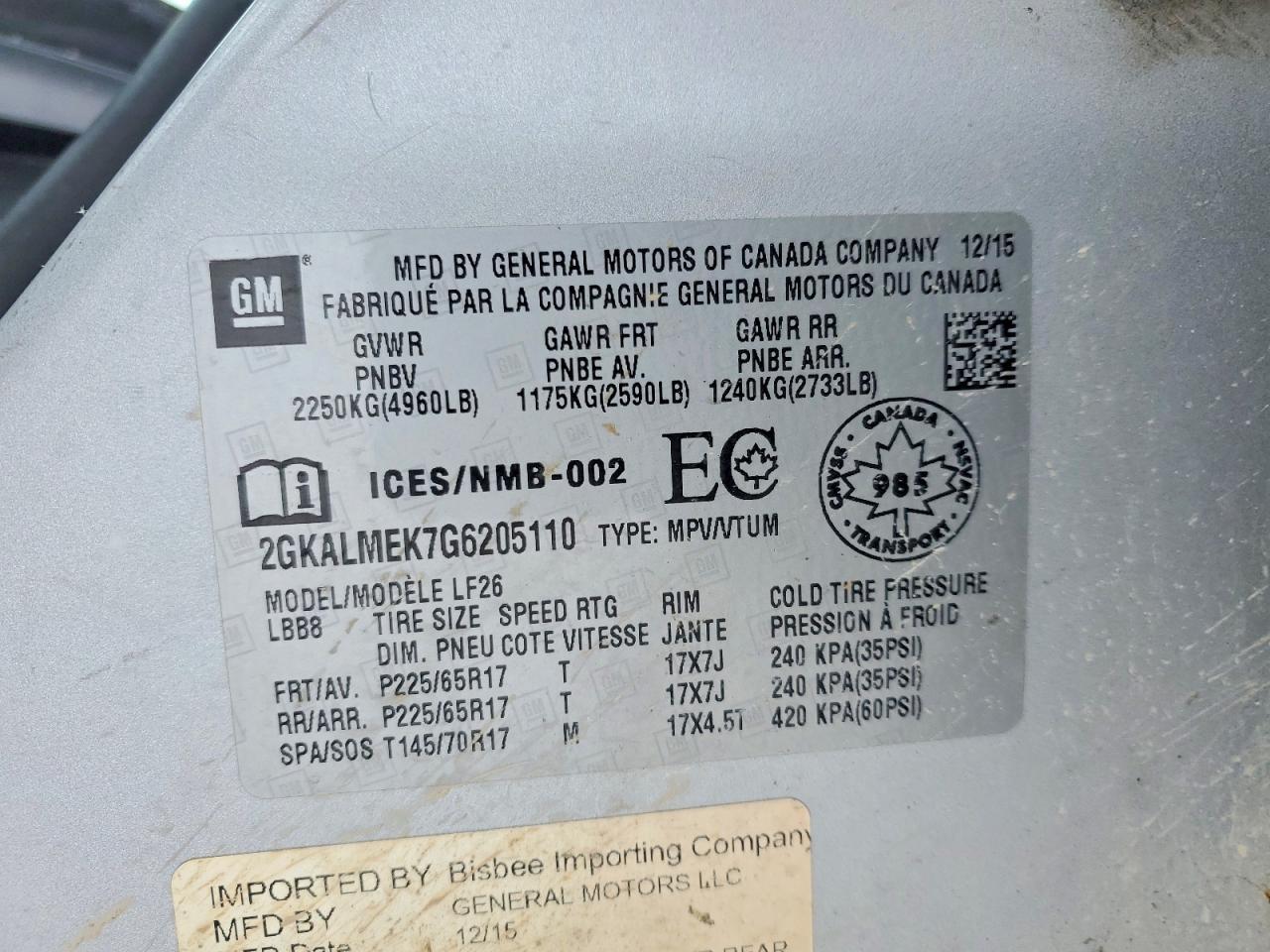 2016 GMC Terrain sle