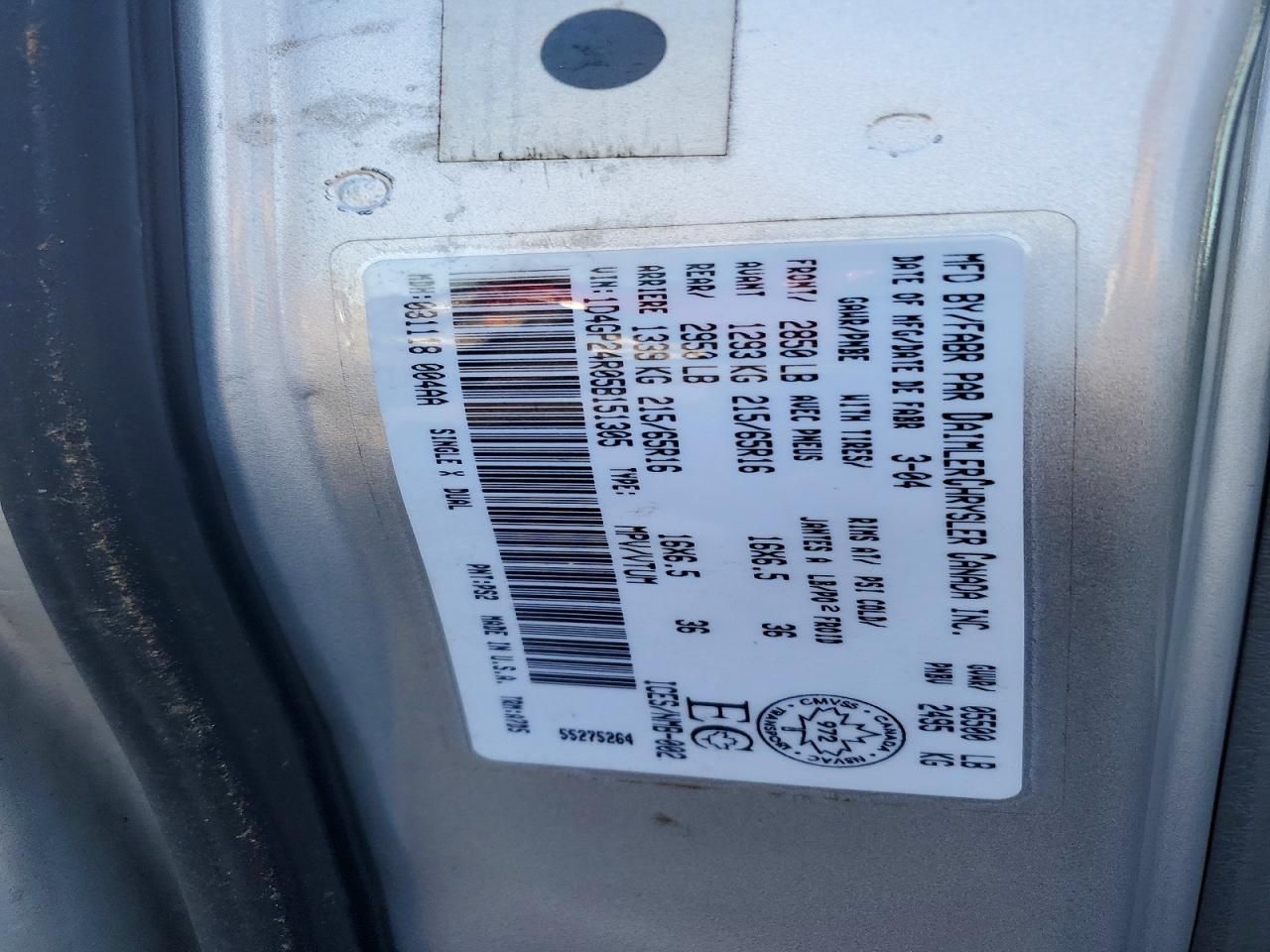 2005 Dodge Grand Caravan se