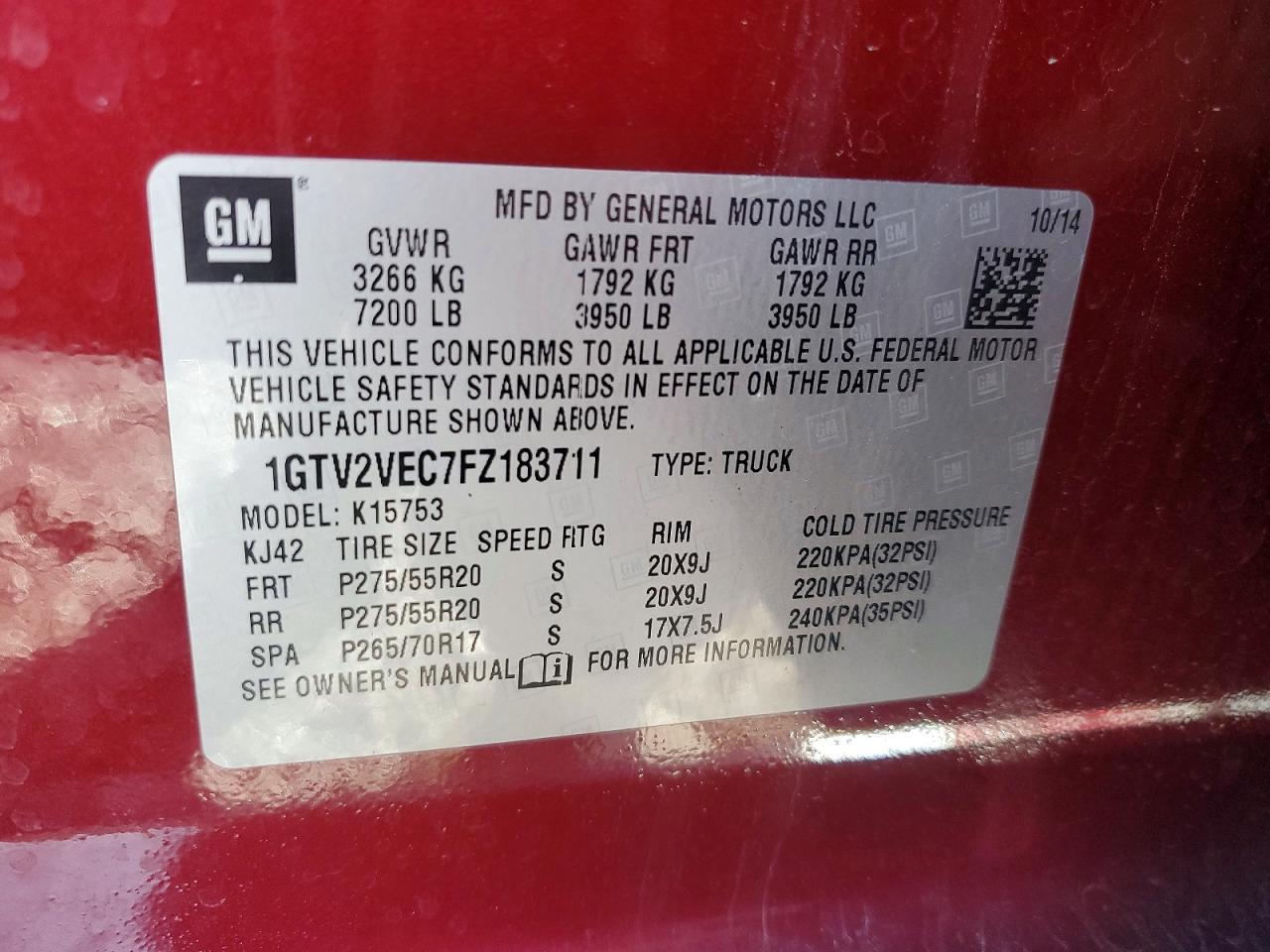 2015 GMC Sierra K1500 slt