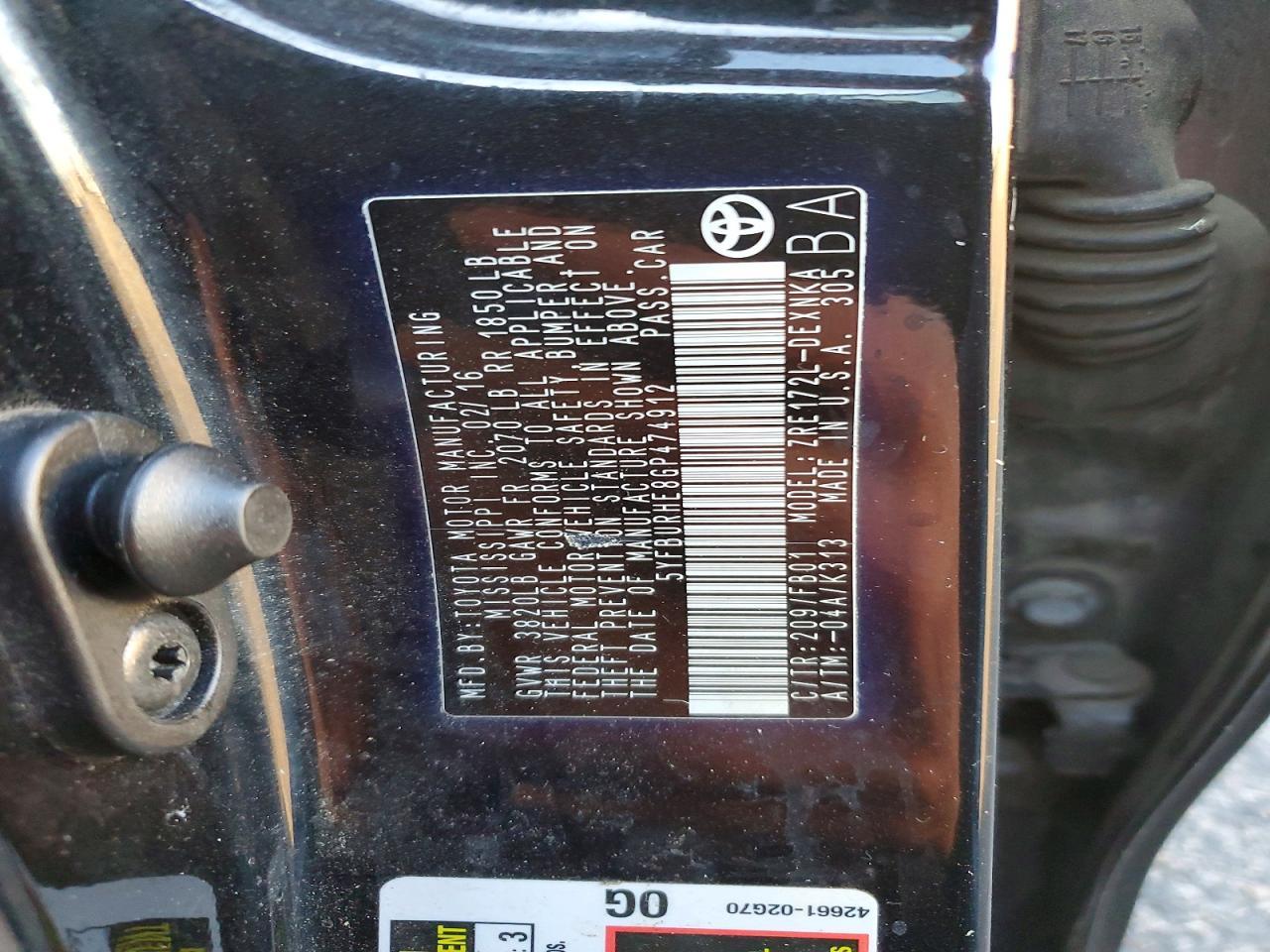 2016 Toyota Corolla l