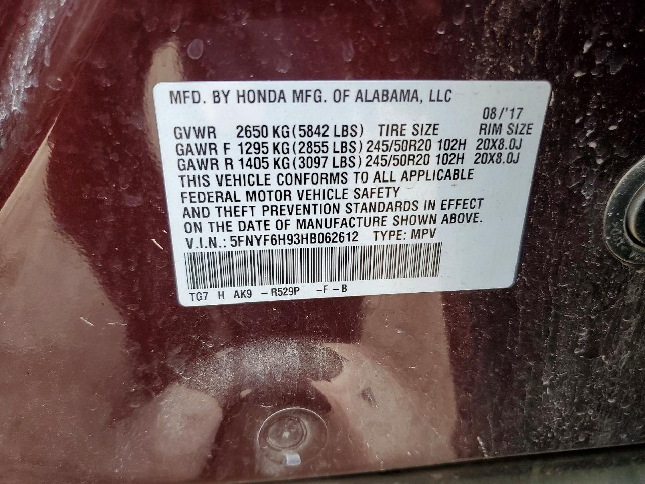 2017 Honda Pilot Touring