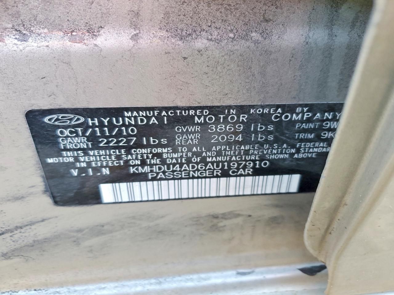 2010 Hyundai Elantra Blue