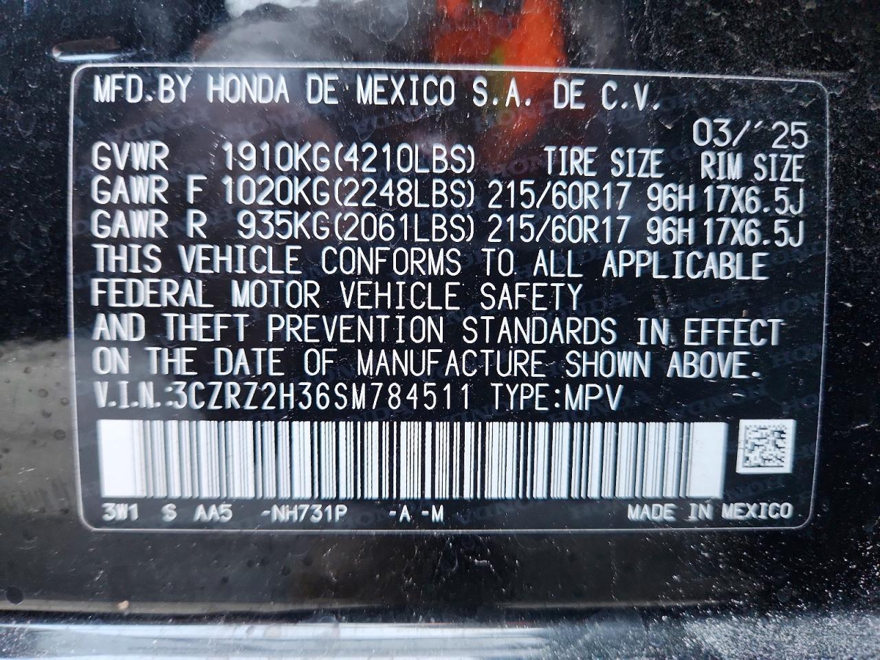 2025 Honda Hr-v lx