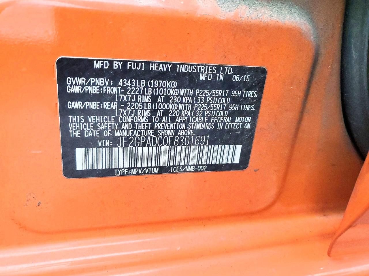 2015 Subaru Xv Crosstrek 2.0 Premium