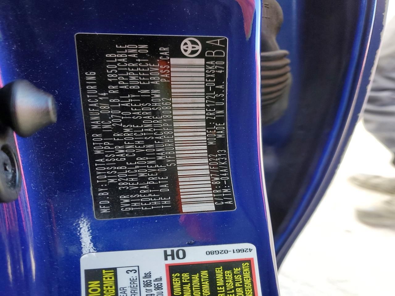 2015 Toyota Corolla l