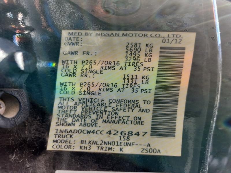 2012 Nissan Frontier sv