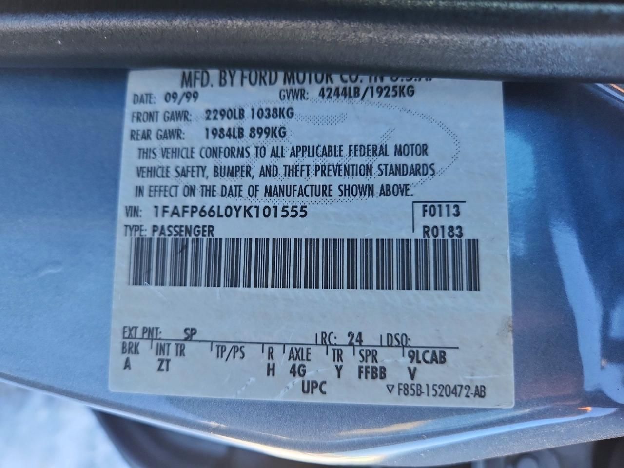 2000 Ford Contour se