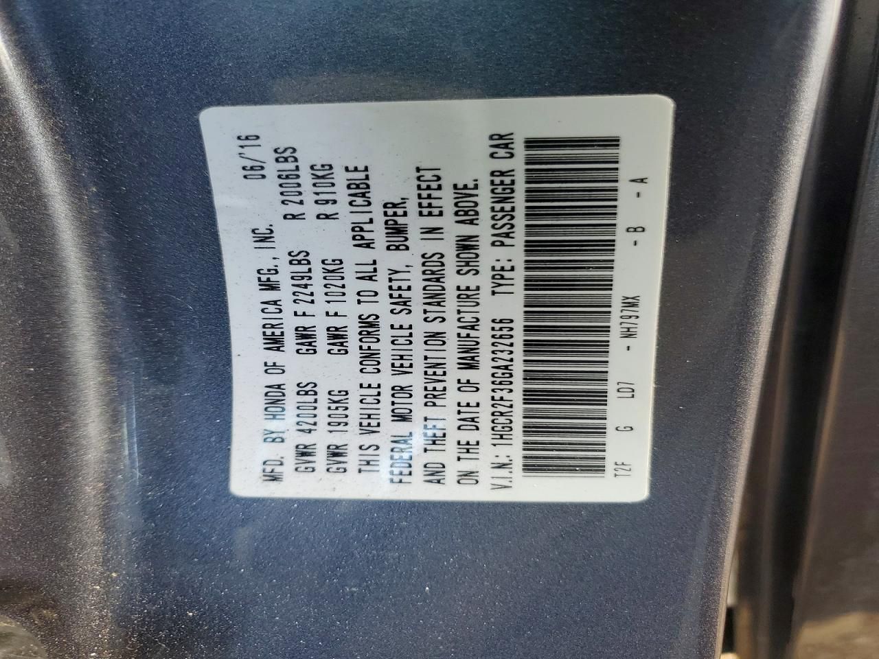 2016 Honda Accord lx