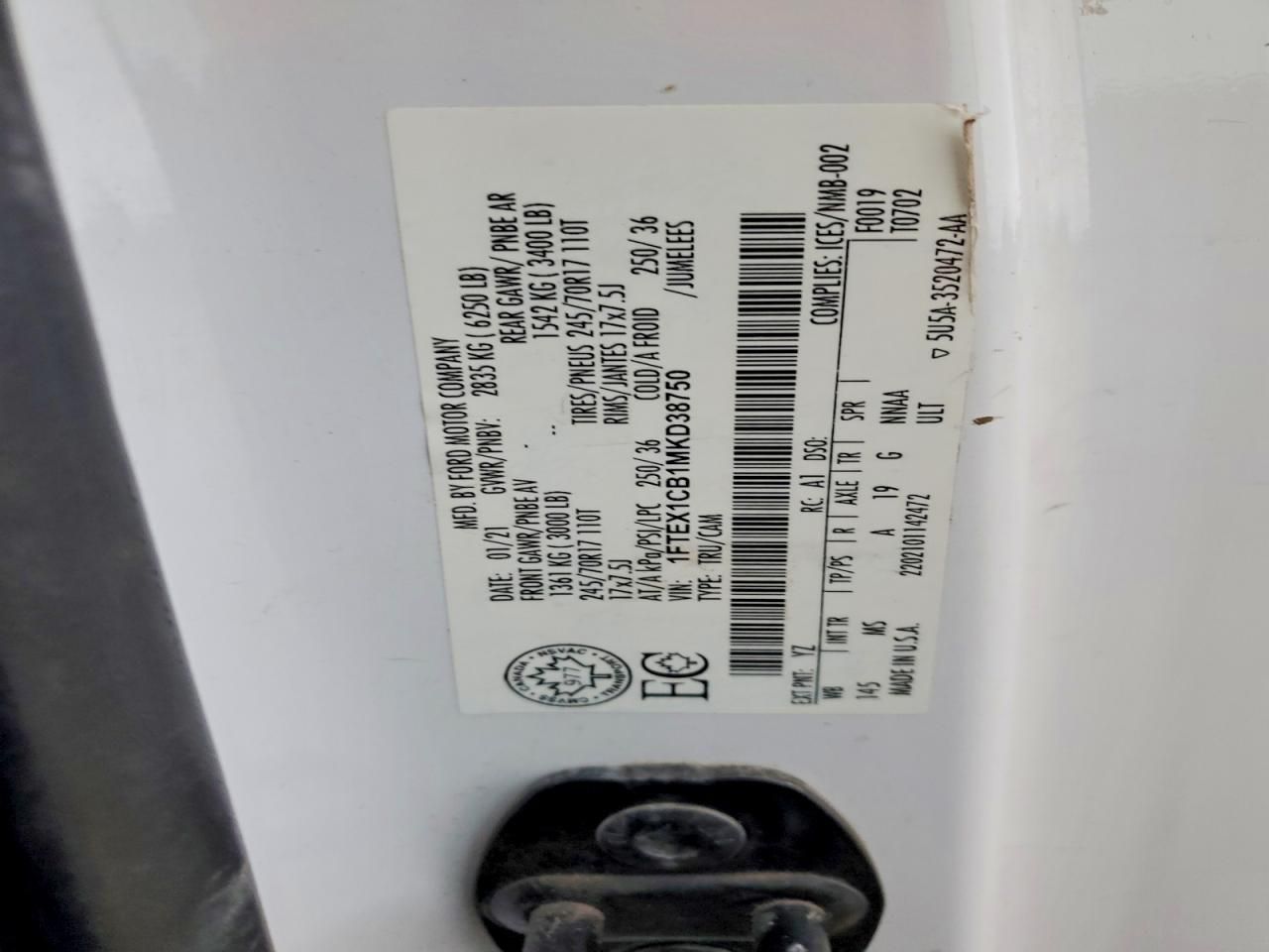 2021 Ford F150 Super Cab