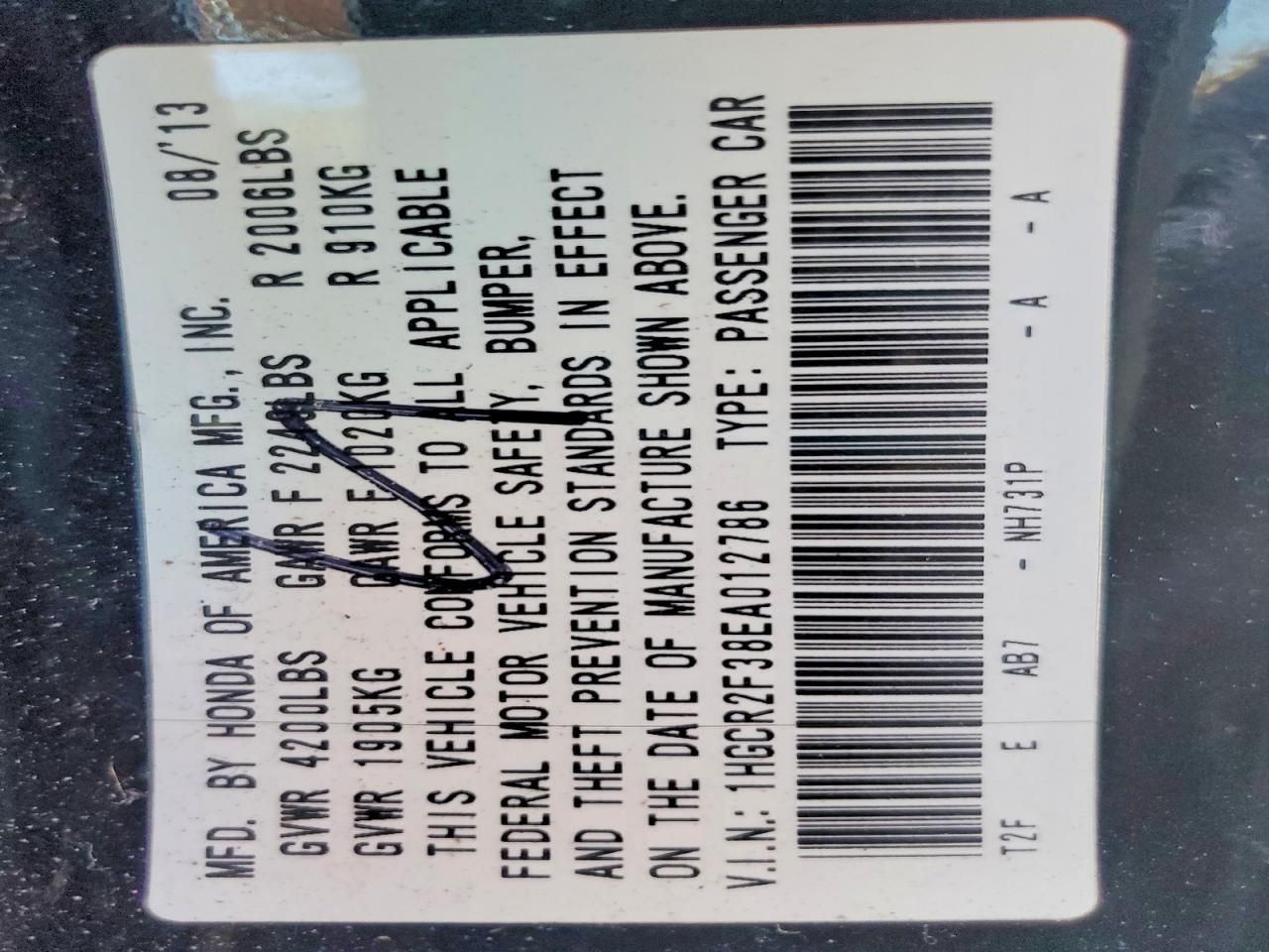 2014 Honda Accord lx