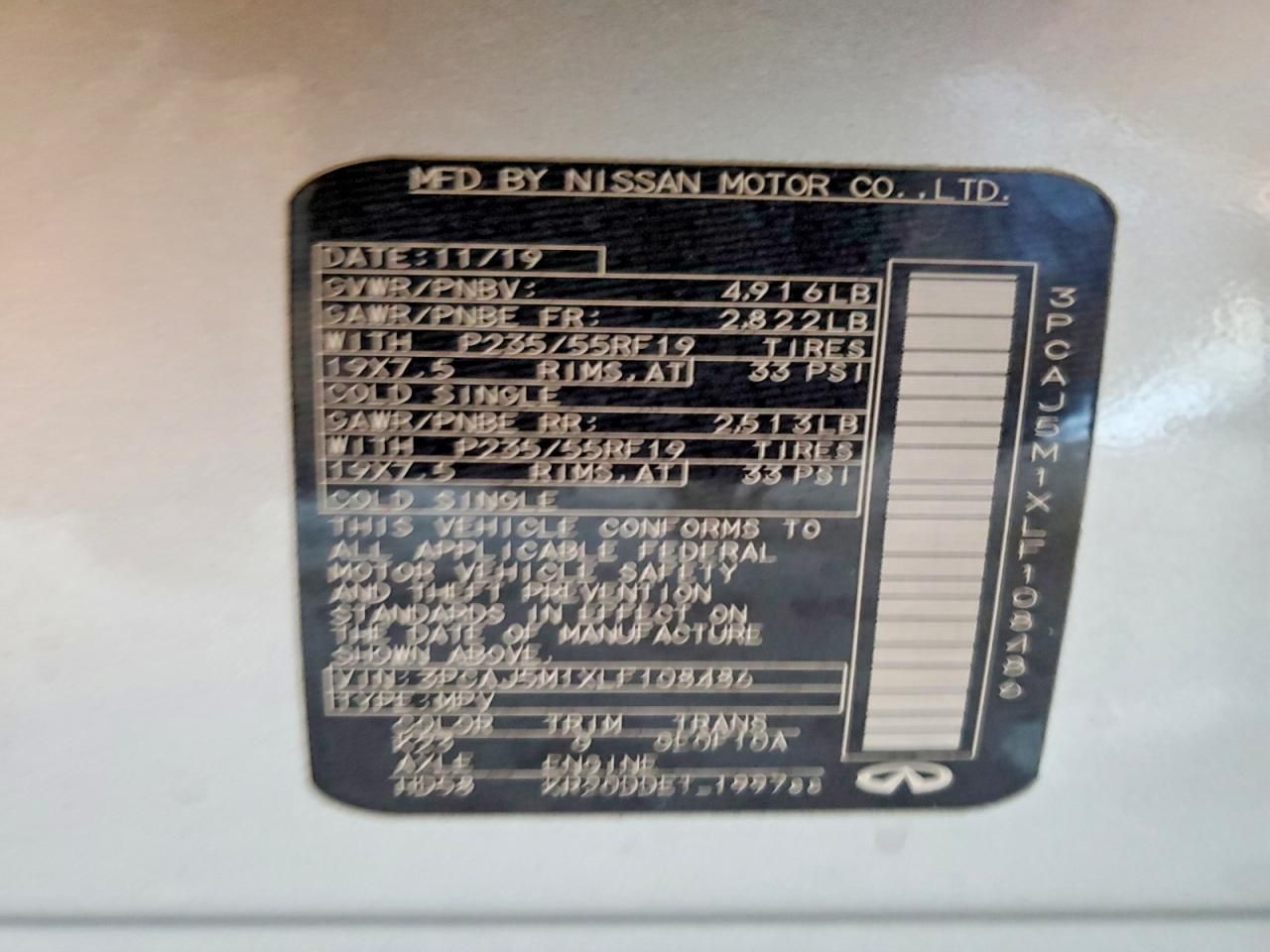 2020 Infinity Qx50 Luxe