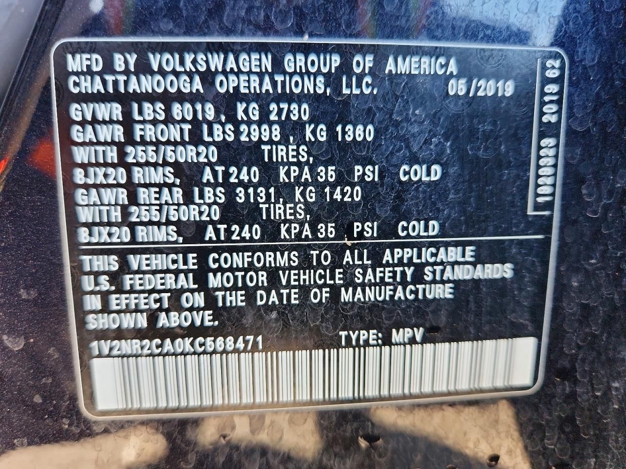 2019 Volkswagen Atlas sel Premium