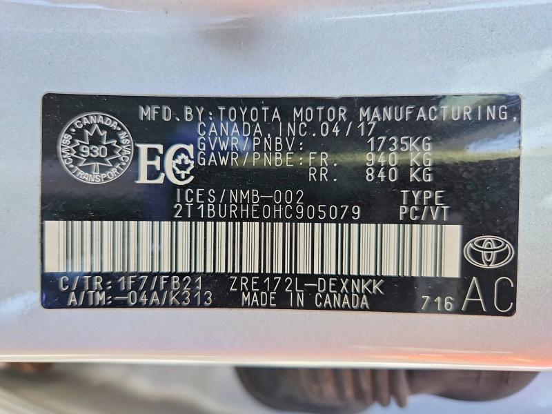 2017 Toyota Corolla l