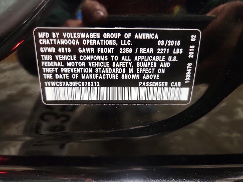 2015 Volkswagen Passat sel