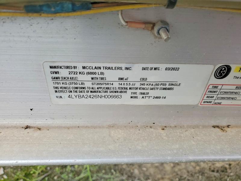 2022 Mcclain Boat Trailer