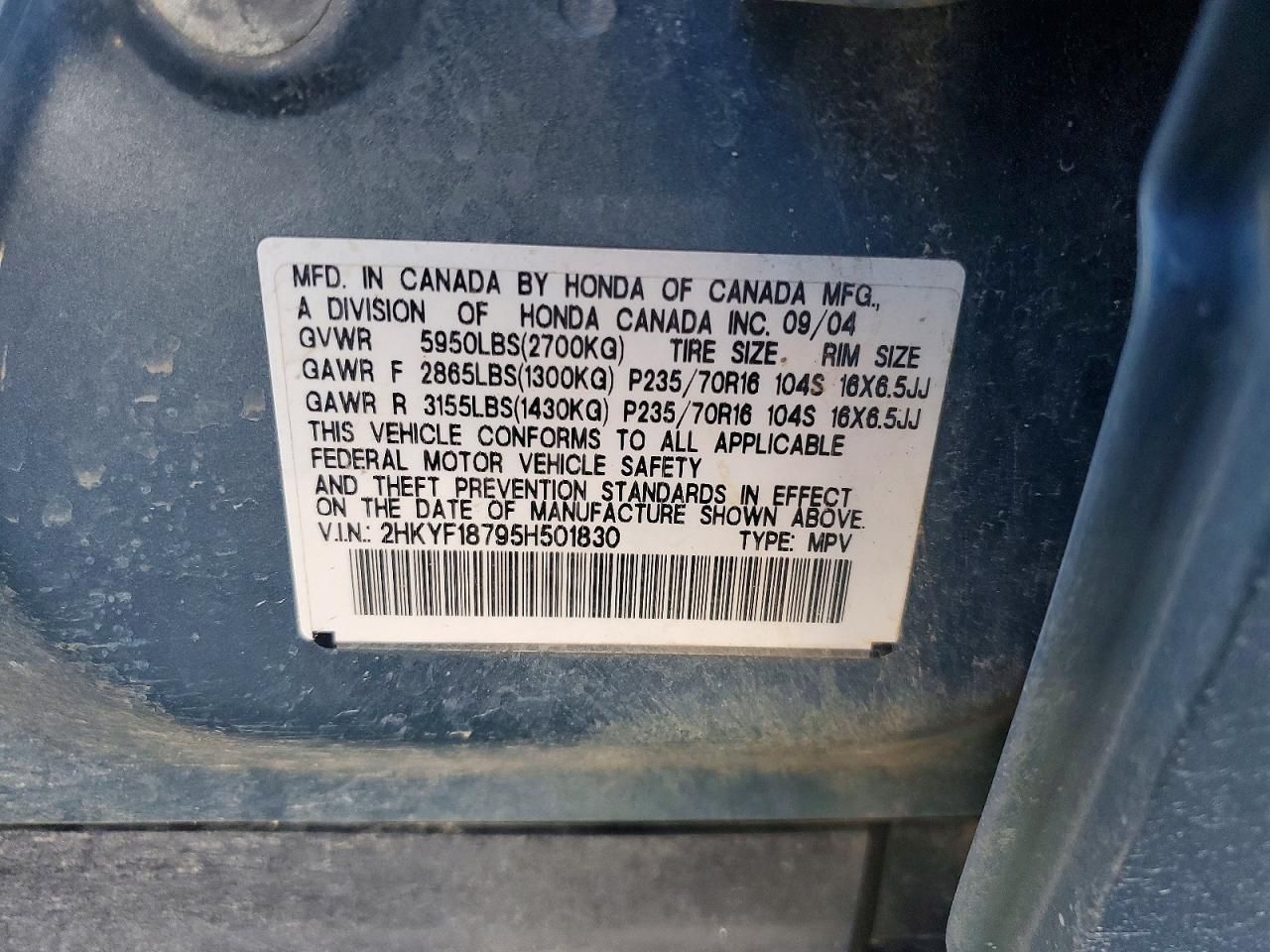 2005 Honda Pilot exl