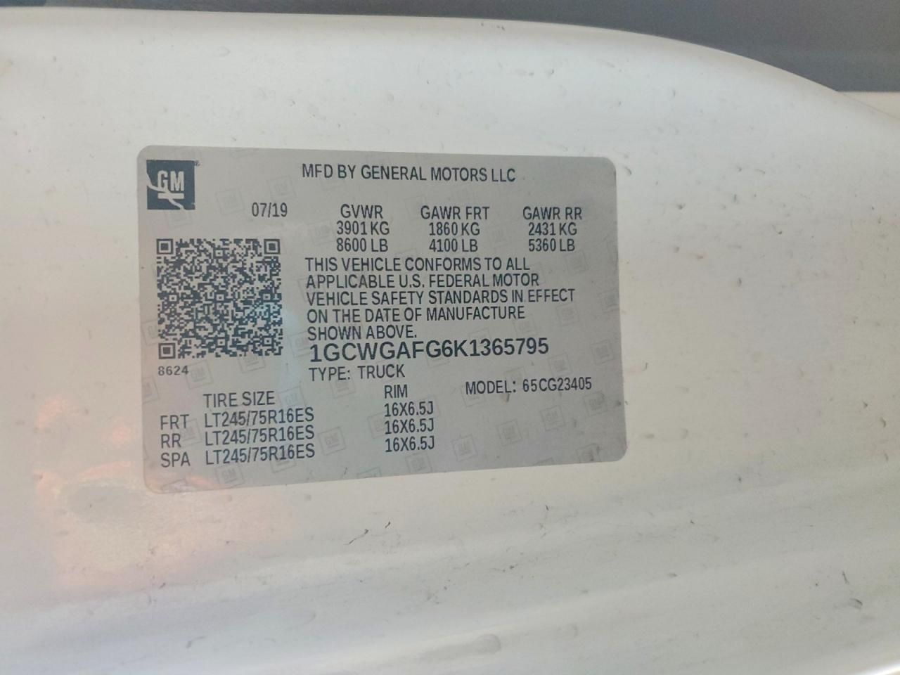 2019 Chevrolet Express G2500 Utility / Service Van