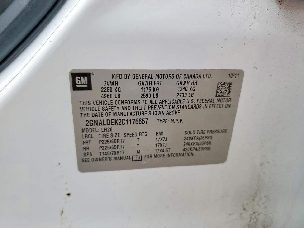 2012 Chevrolet Equinox lt