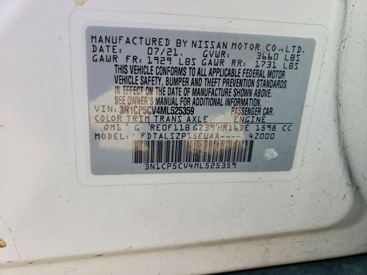 2021 Nissan Kicks sv