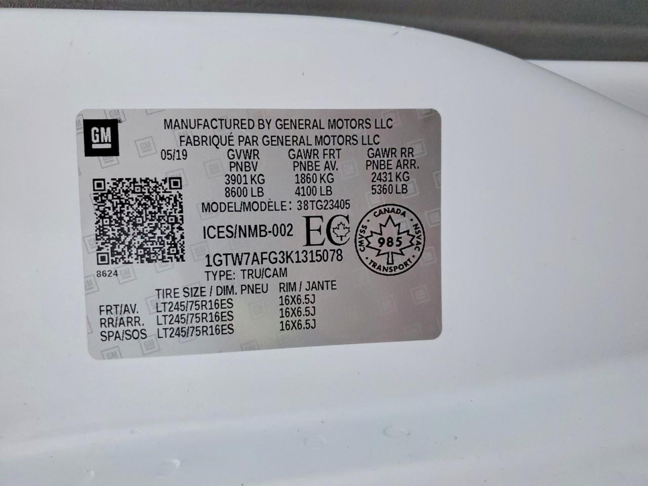 2019 GMC Savana G2500