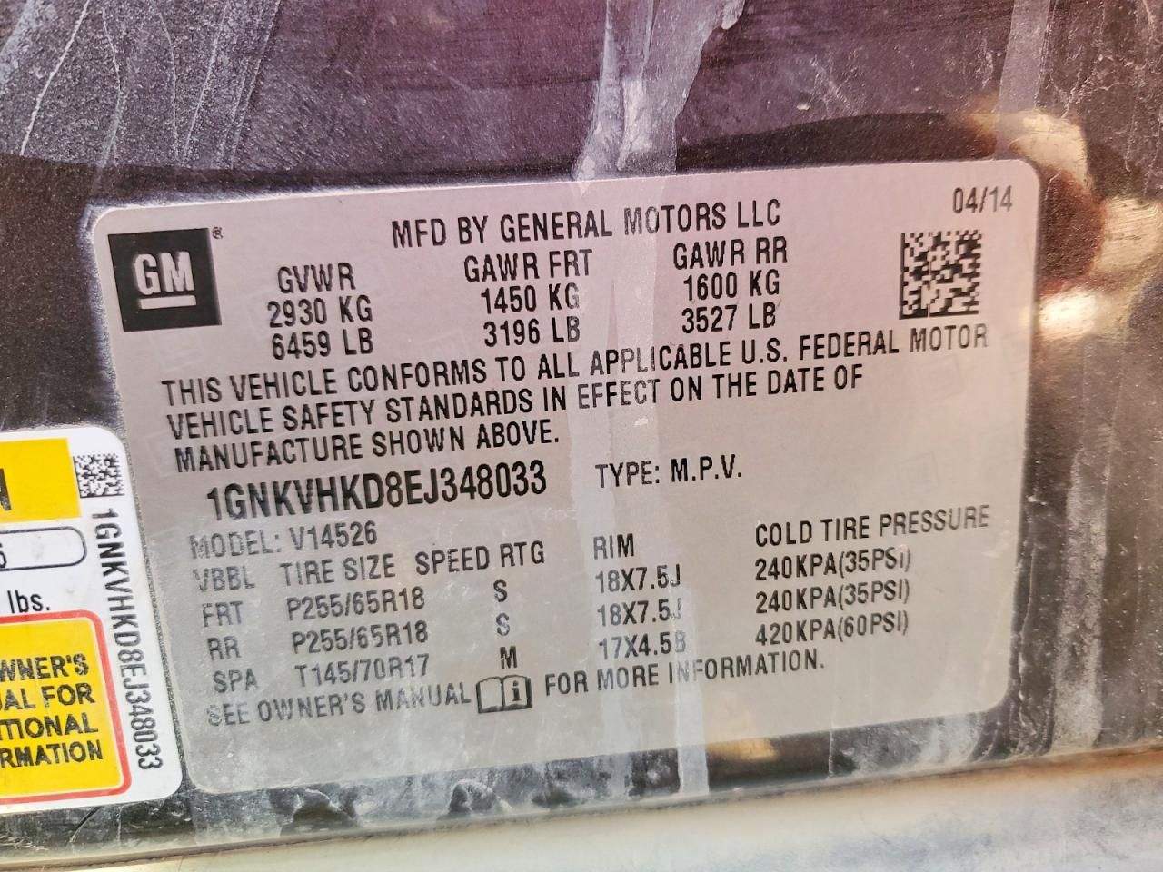 2014 Chevrolet Traverse lt