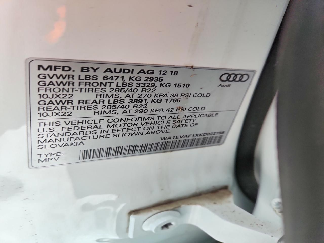 2019 Audi Q8 Premium Plus S-line