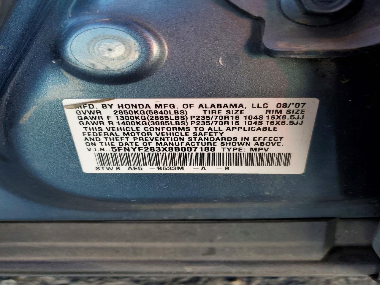 2008 Honda Pilot se