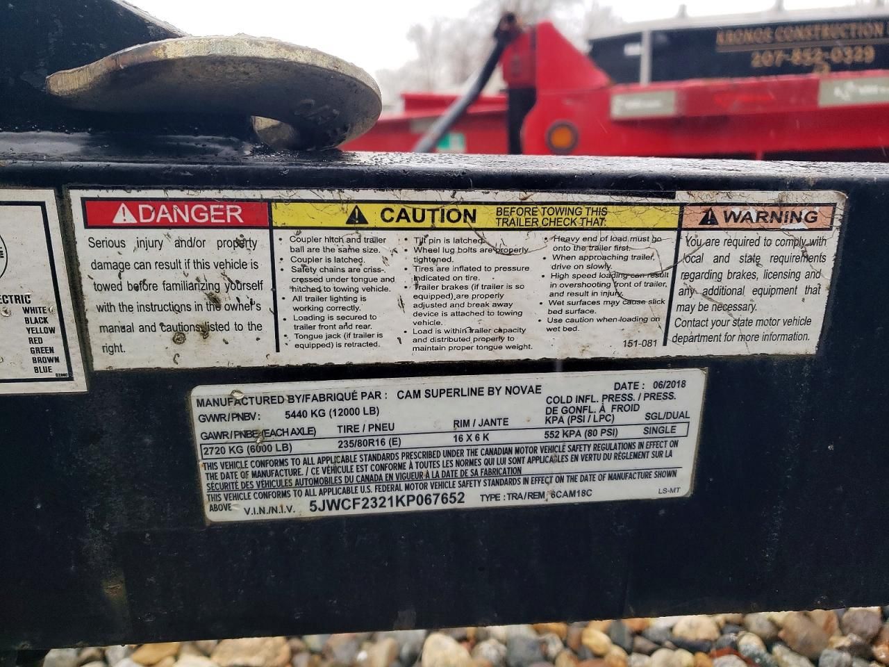 2019 Trail King 2019 Camsuperline 6CAM18C Equipment Trailer