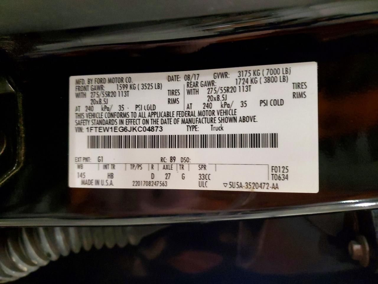 2018 Ford F150 Supercrew