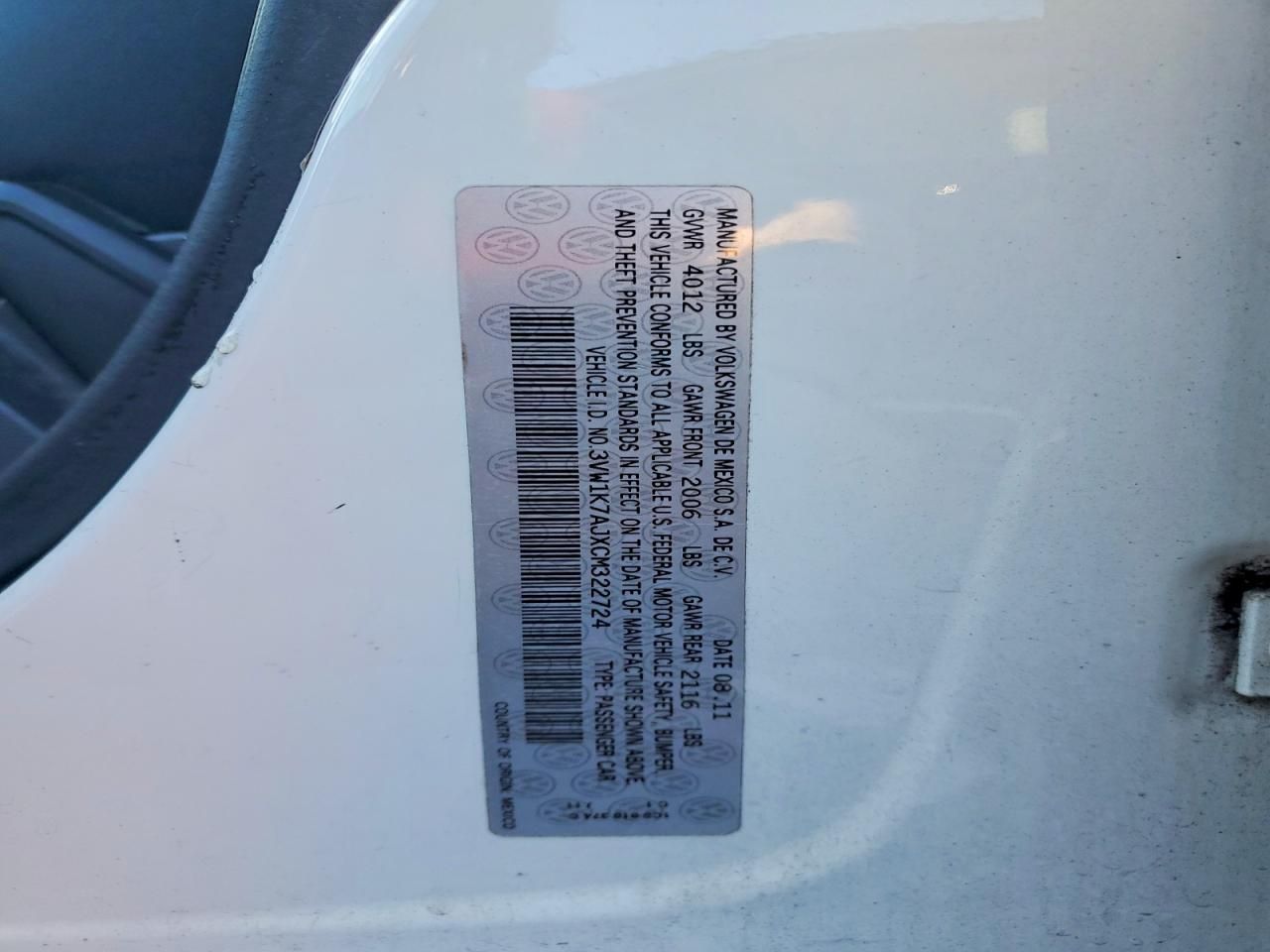 2012 Volkswagen Jetta Base