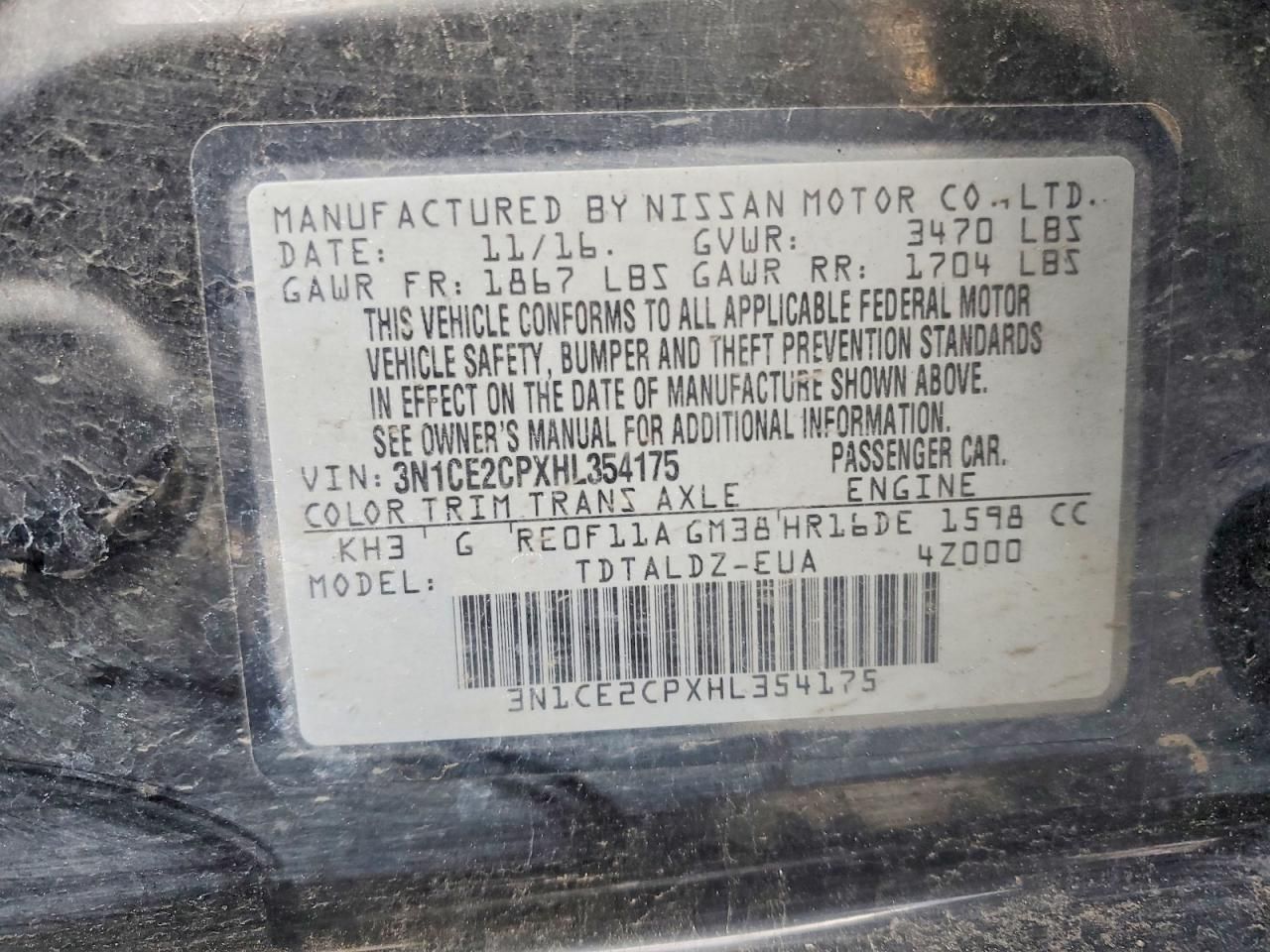 2017 Nissan Versa Note s