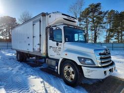 Salvage trucks for sale at Brookhaven, NY auction: 2017 Hino 258/268 Refrigerated BOX Truck