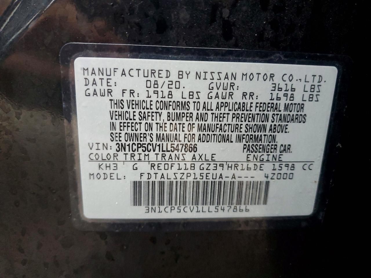 2020 Nissan Kicks sv