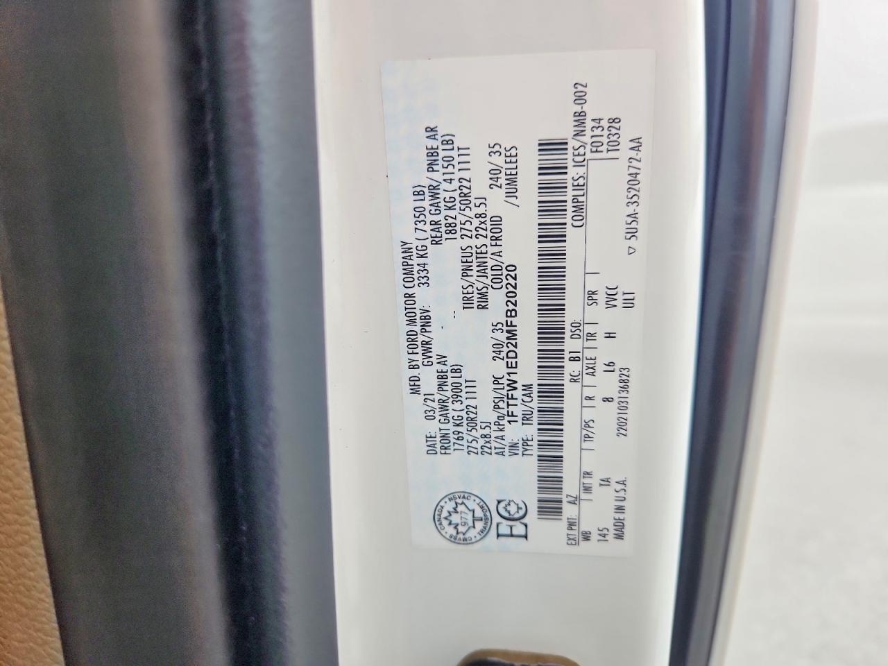 2021 Ford F150 Supercrew