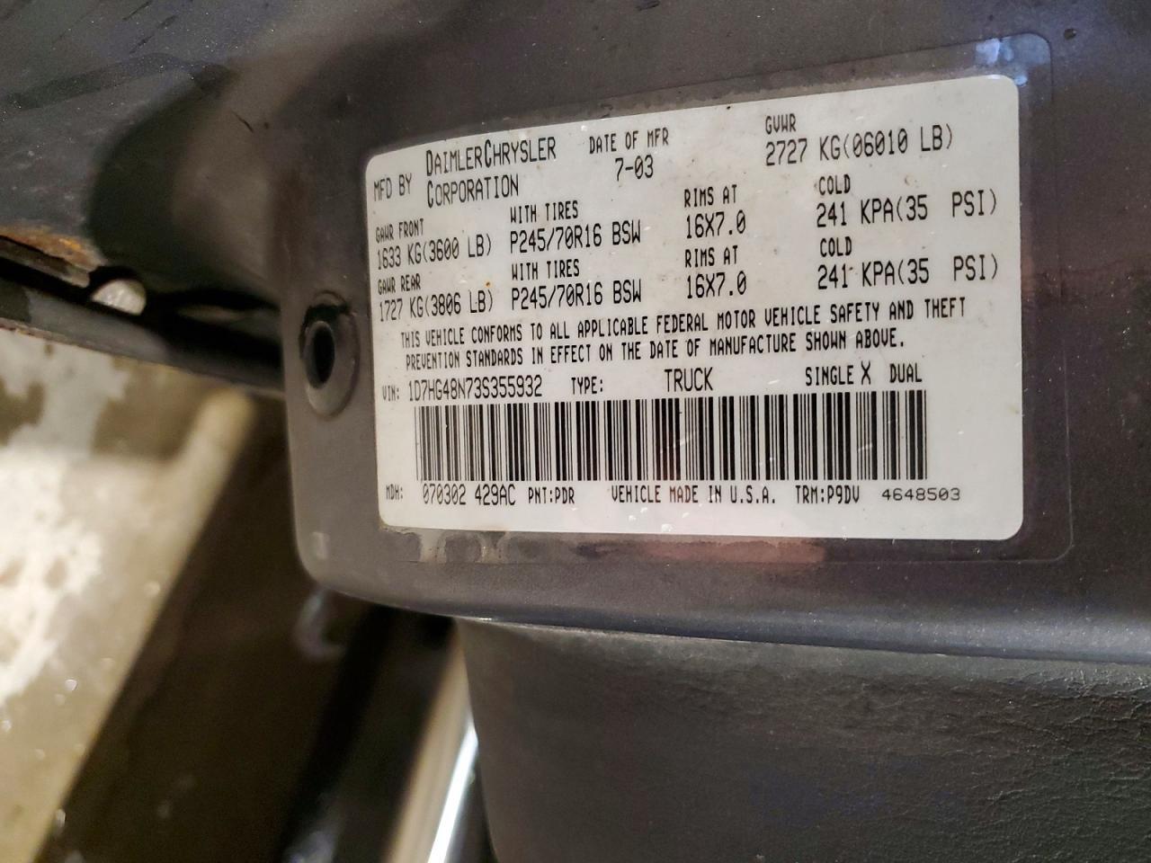 2003 Dodge Dakota Quad SLT