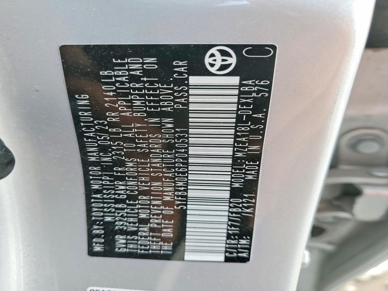 2023 Toyota Corolla le