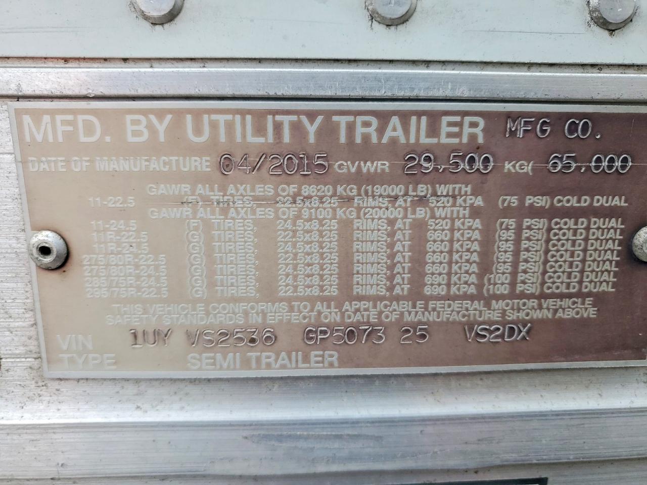 2016 Utility DRY Van