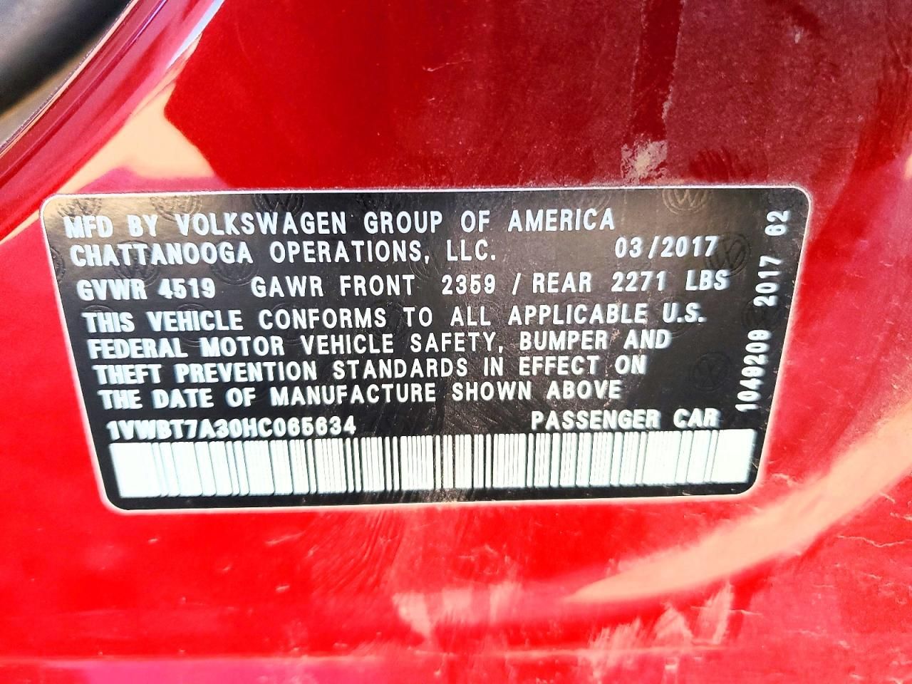 2017 Volkswagen Passat se