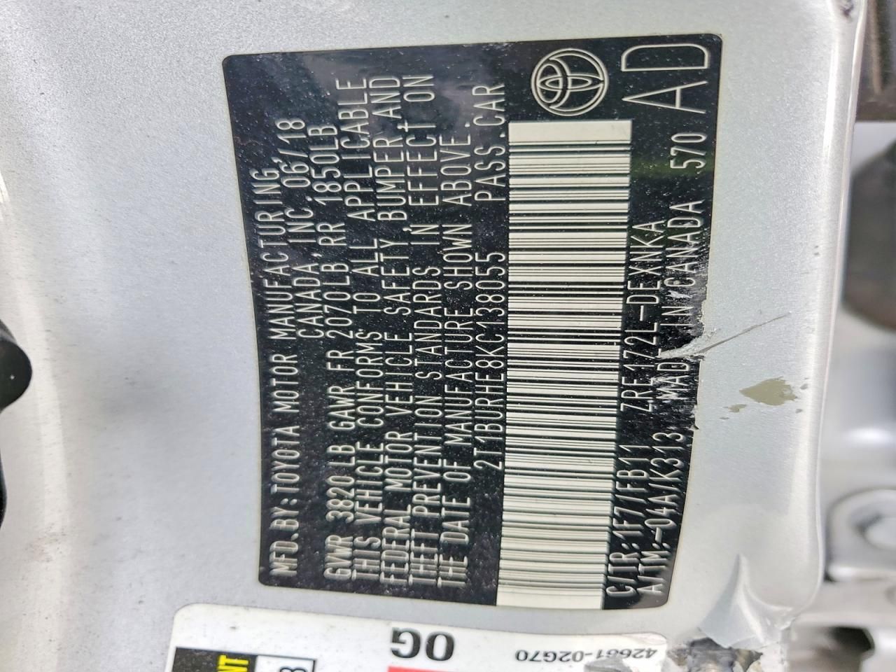 2019 Toyota Corolla l