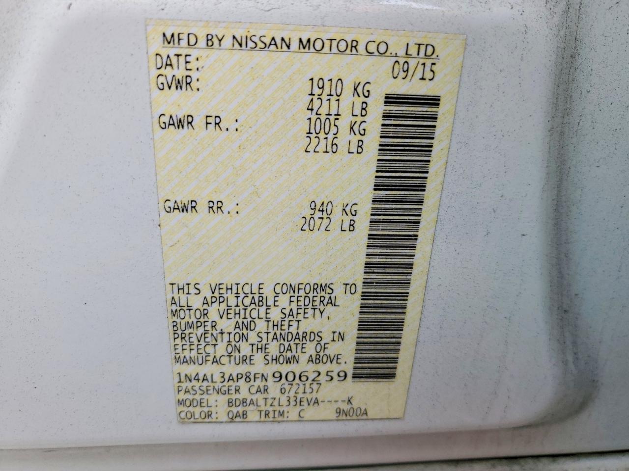 2015 Nissan Altima 2.5