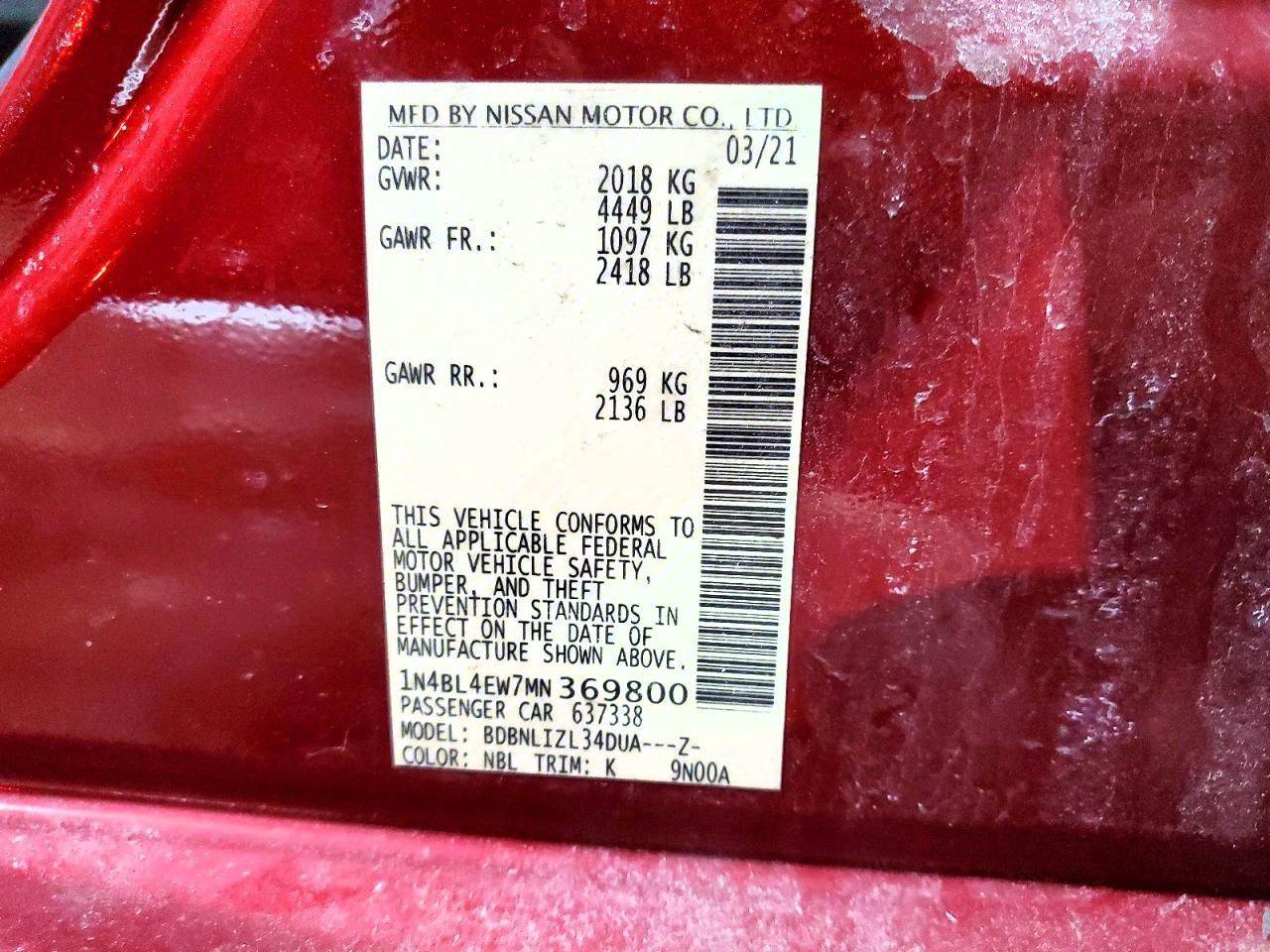 2021 Nissan Altima sl