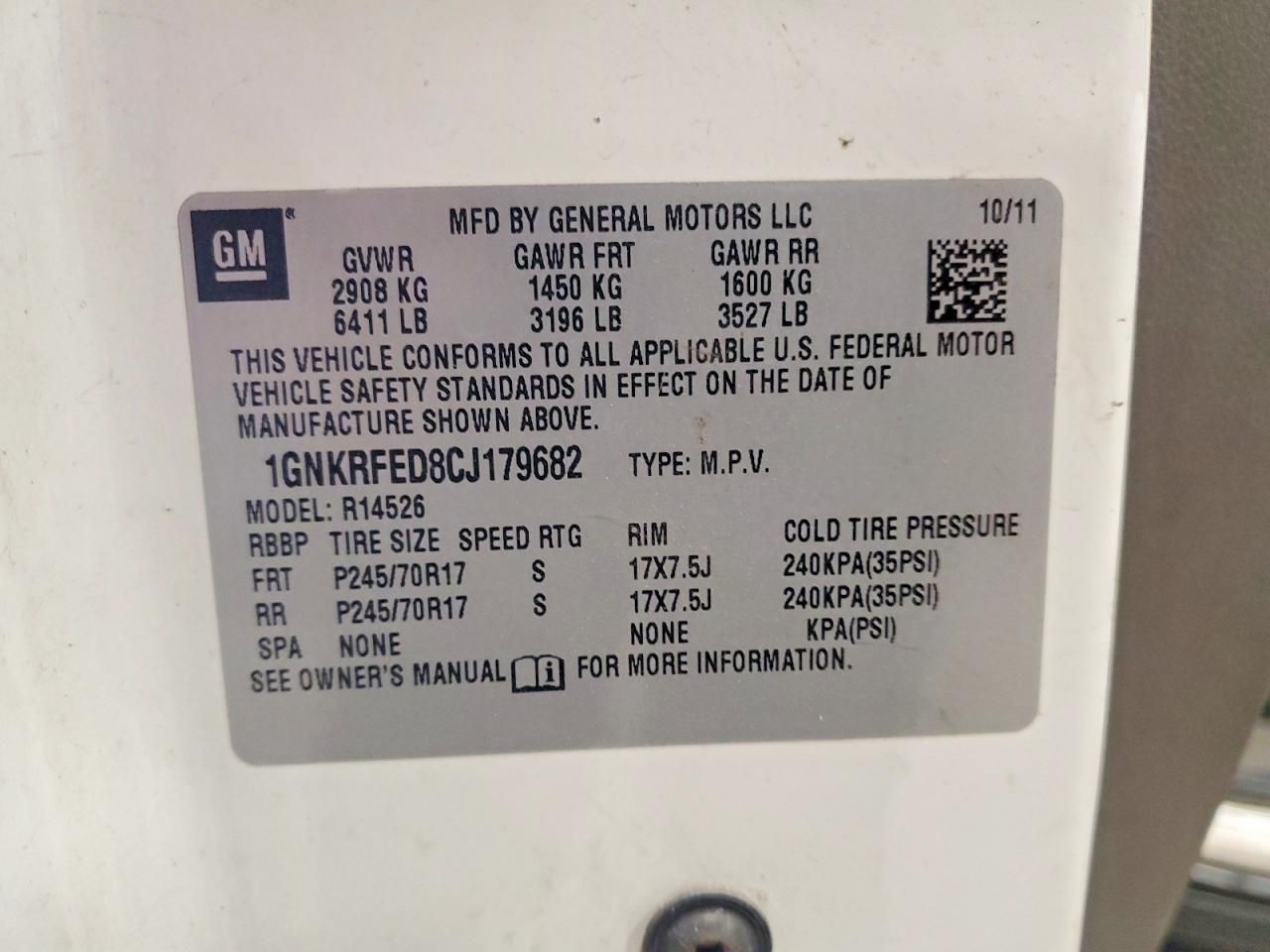 2012 Chevrolet Traverse ls