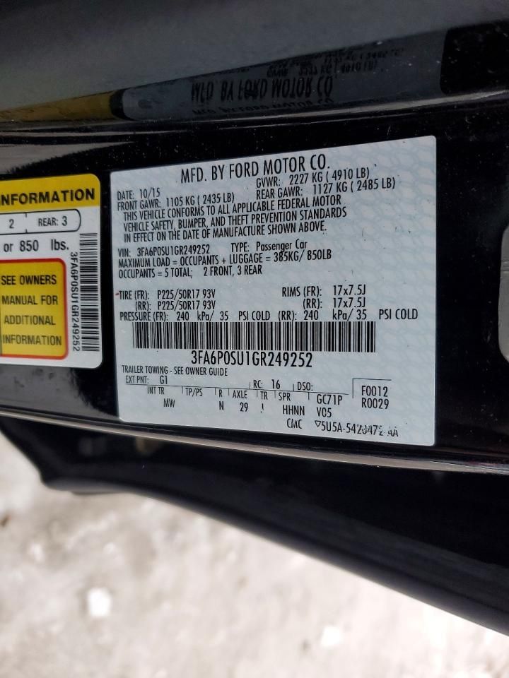 2016 Ford Fusion Titanium Phev